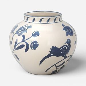 Medium Blue Painted Ceramic Vase - Threshold Spring 2026